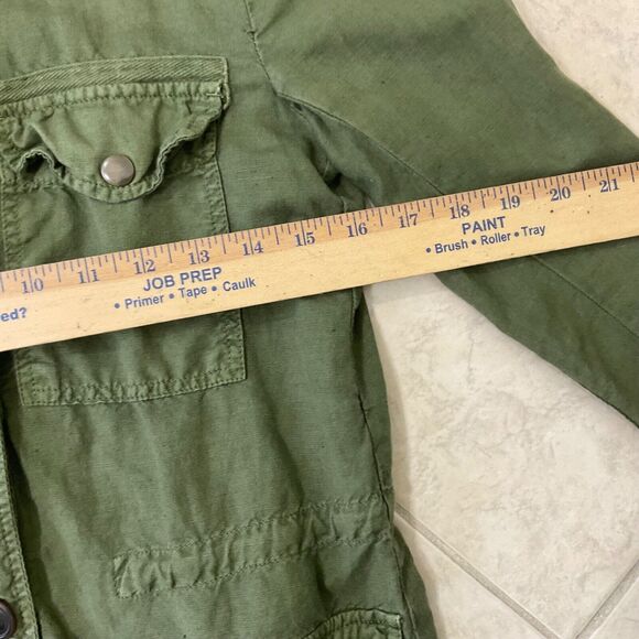 Gap Utility Field Cargo linen blend Jacket Size XS Military Safari Pockets GUC - Picture 8 of 10
